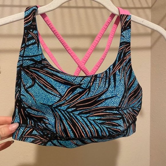 Lululemon Sports Bra Palm and Pink - Picture 1 of 2